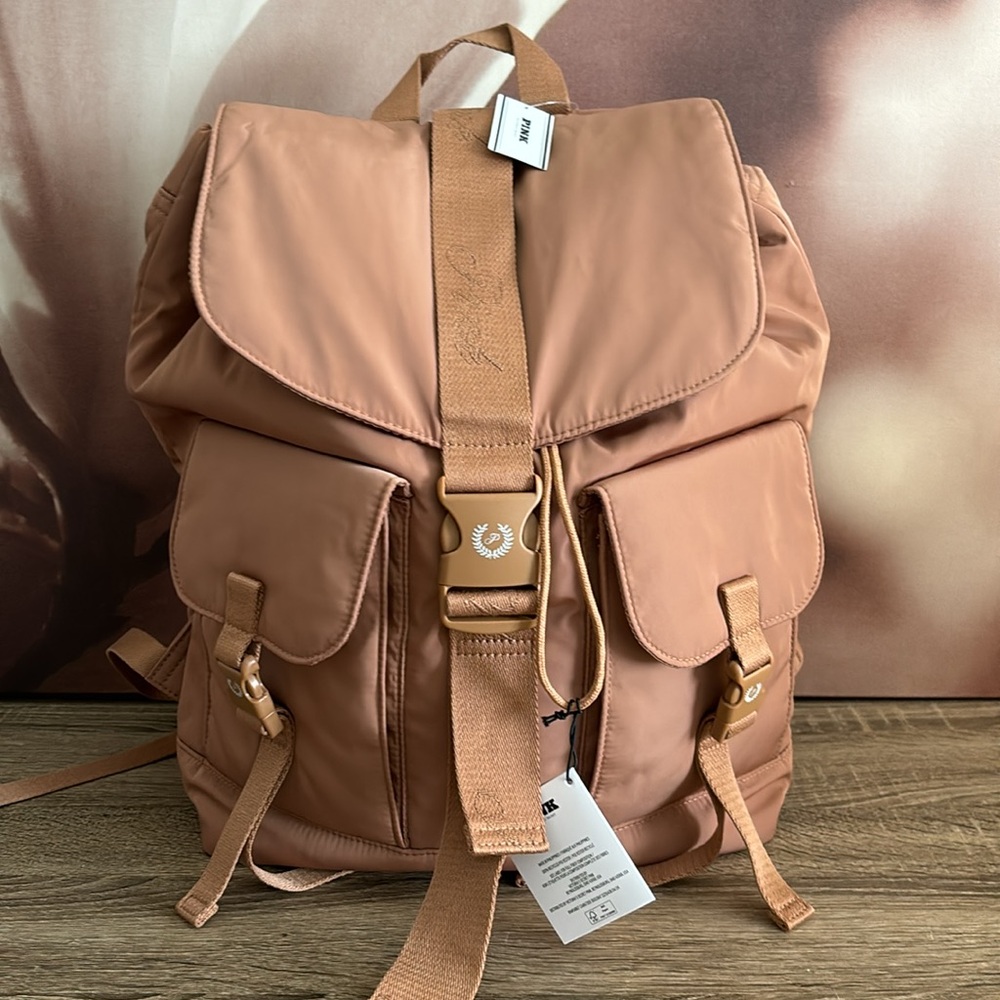 VS PINK NYLON CARGO BACKPACK - Toffee NWT
